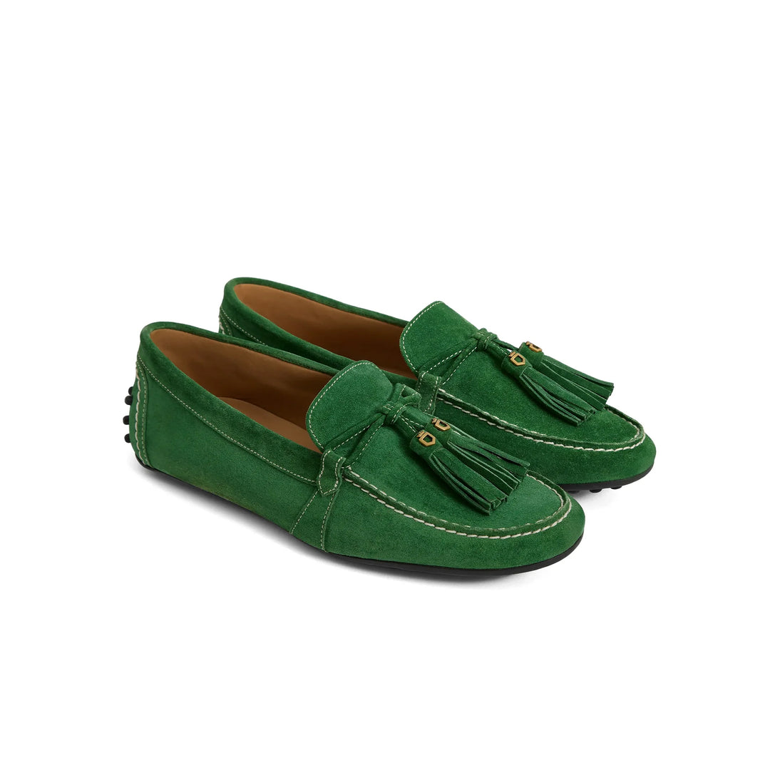 Fairfax & Favor Ladies Rutland Driver - Clover Green Suede