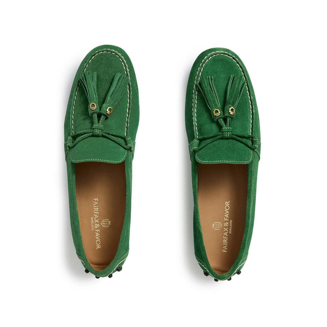 Fairfax & Favor Ladies Rutland Driver - Clover Green Suede