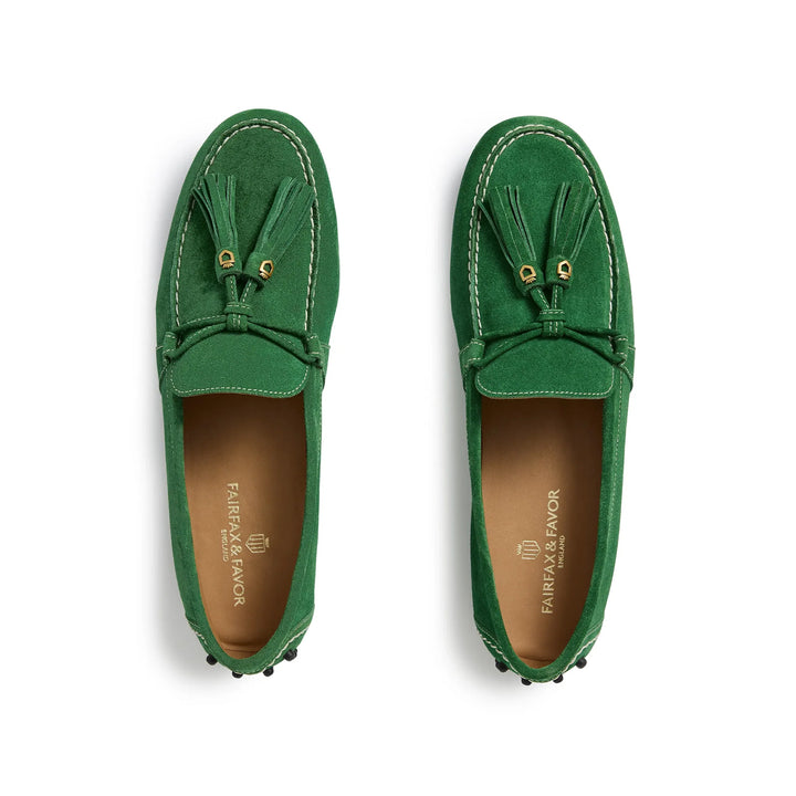 Fairfax & Favor Ladies Rutland Driver - Clover Green Suede