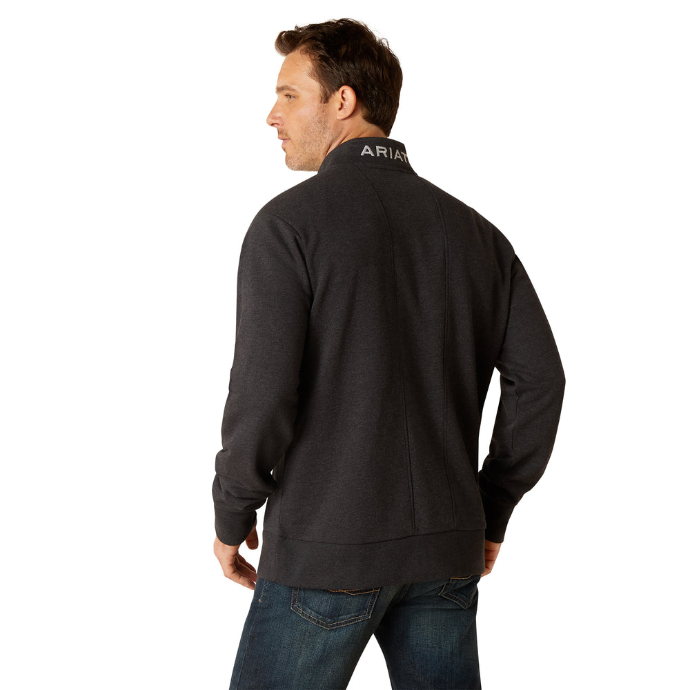 Ariat Mens Friday Cotton 1/2 Zip Sweatshirt#Grey