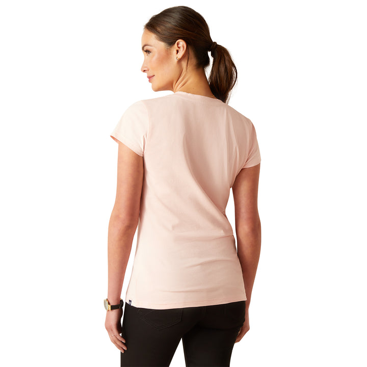 Ariat Ladies Vertical Logo Short Sleeve T-Shirt#Pink