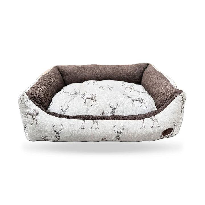 Snug & Cosy Rectangle Moorland Stag Dog Bed