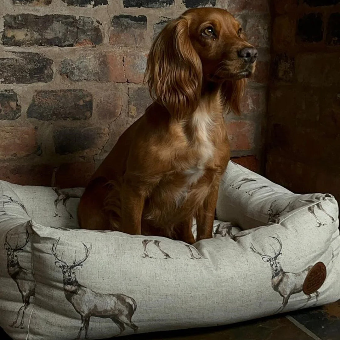 Snug & Cosy Rectangle Moorland Stag Dog Bed