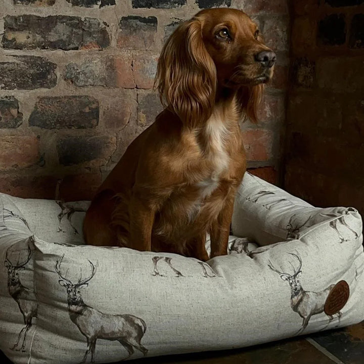 Snug & Cosy Rectangle Moorland Stag Dog Bed