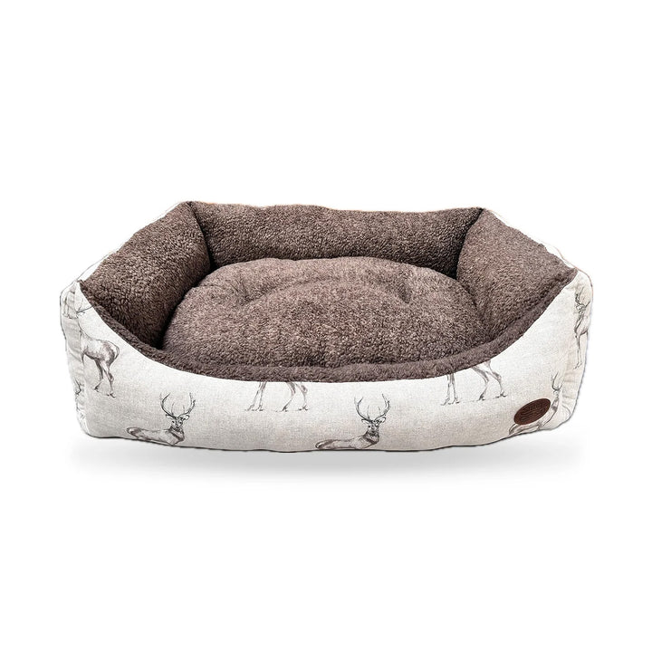 Snug & Cosy Rectangle Moorland Stag Dog Bed