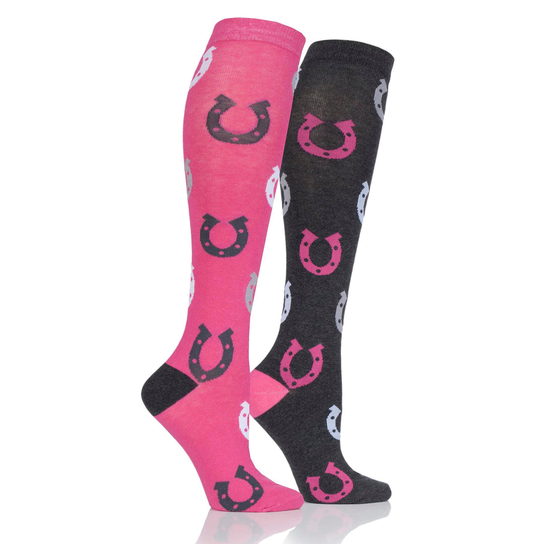 Platinum Ladies Lightweight Horseshoe Socks - Redcar