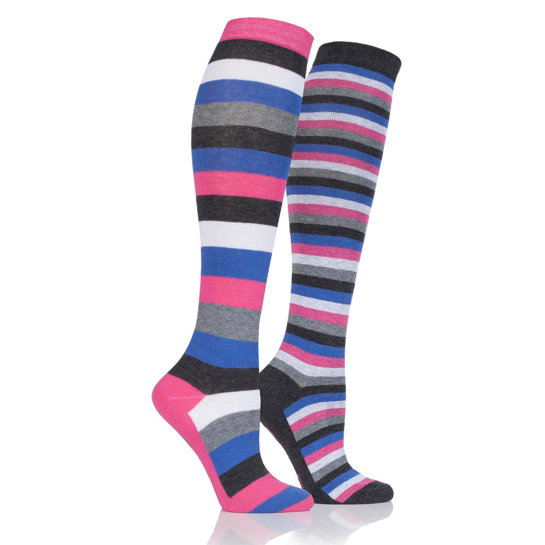 Platinum Ladies Lightweight Jaquard Stripe Socks - Kelso