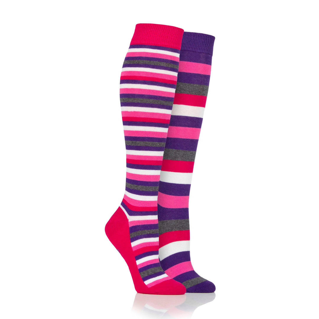 Platinum Ladies Lightweight Jaquard Stripe Socks - Kelso