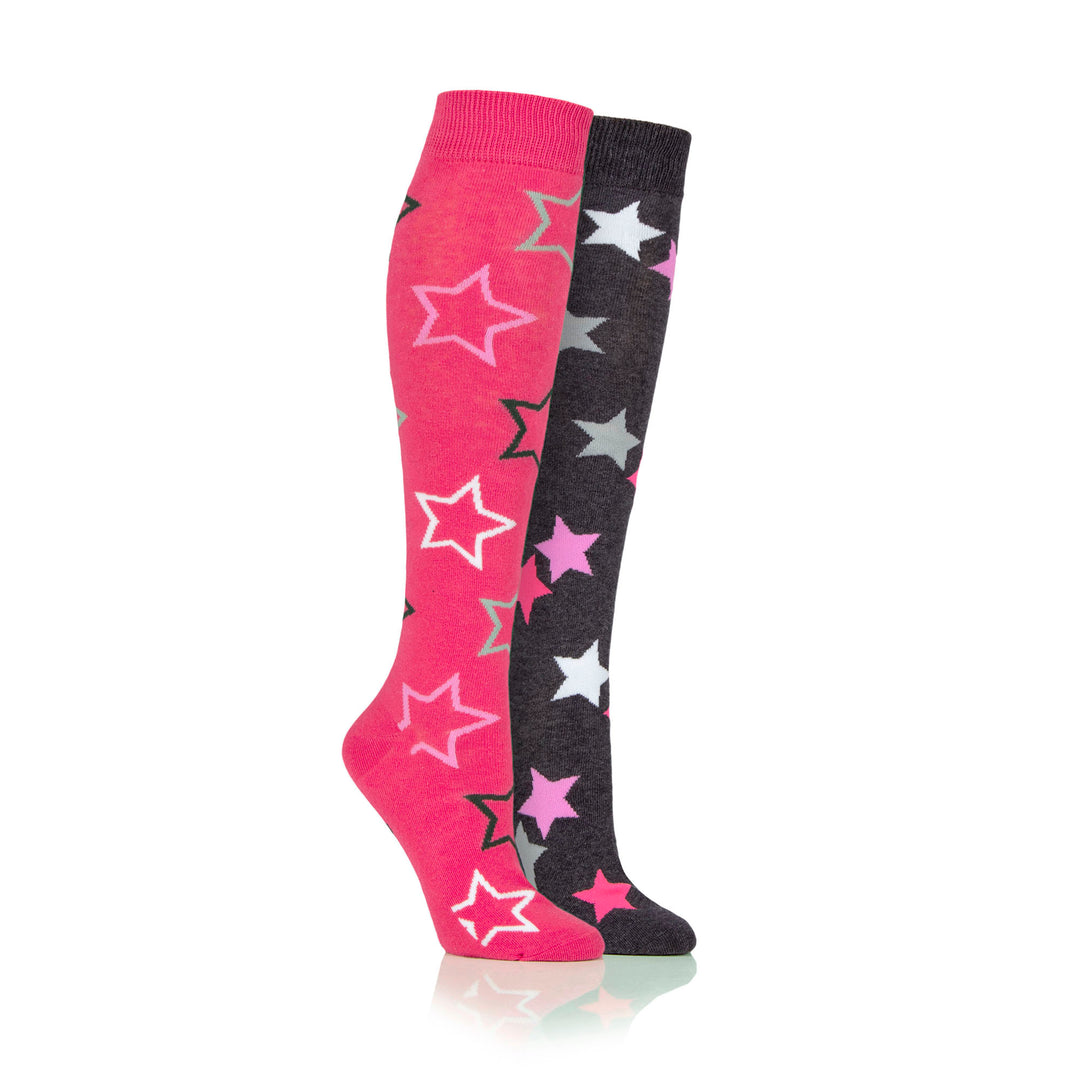 Platinum Junior Lightweight Jaquard Star Socks - Ludlow