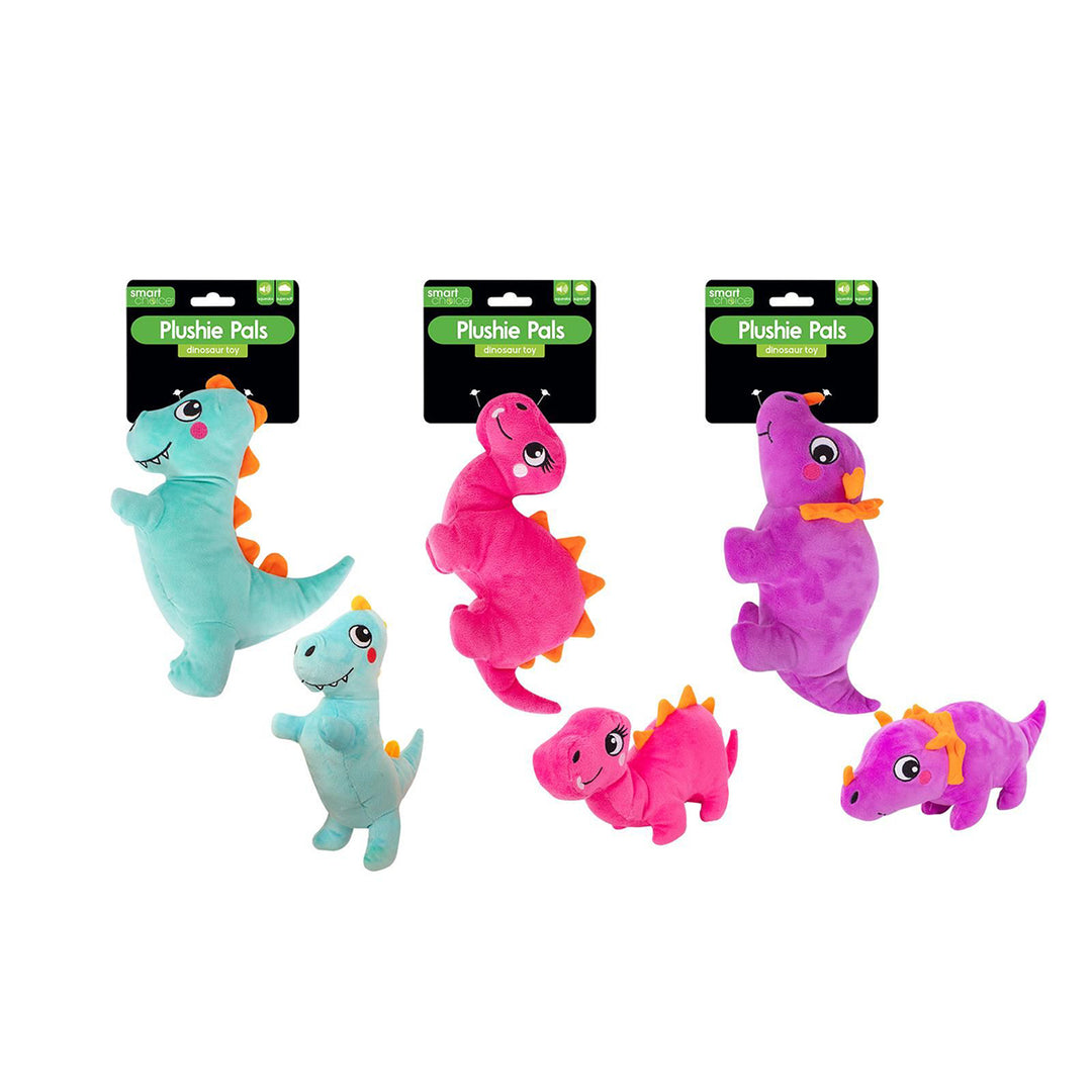 Smart Choice Cute Squeaky Plush Dinosaur Dog Toy