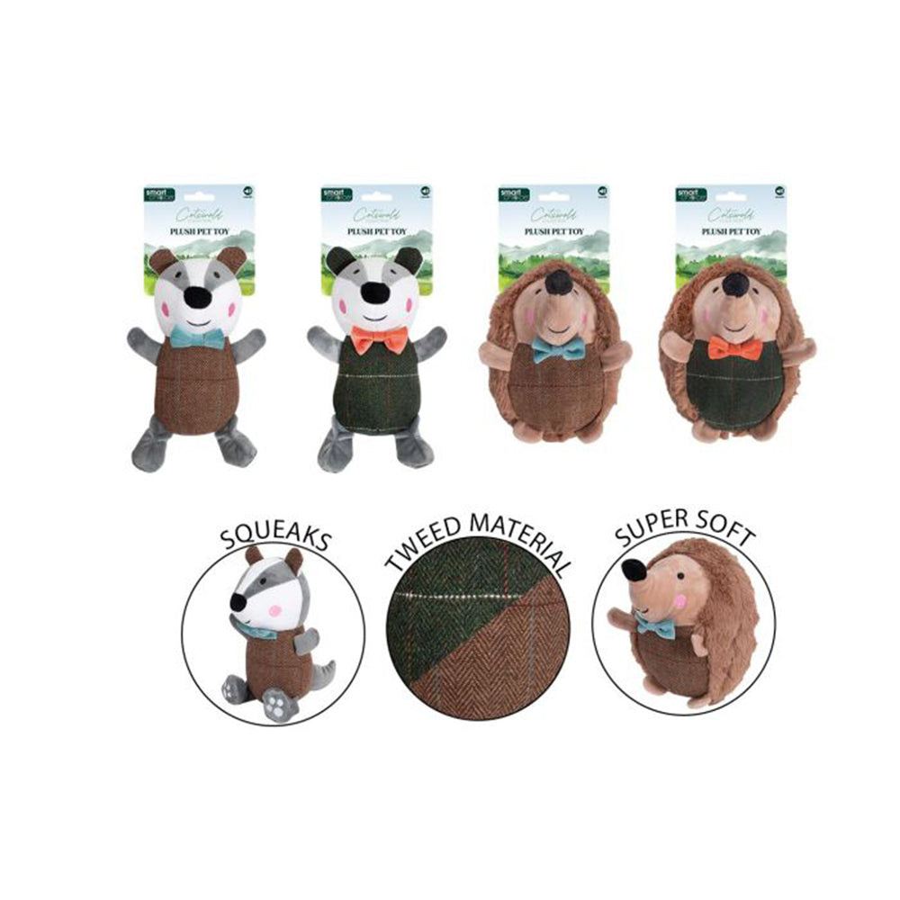 Smart Choice Squeaky Plush Badger/Hedgehog Dog Toy
