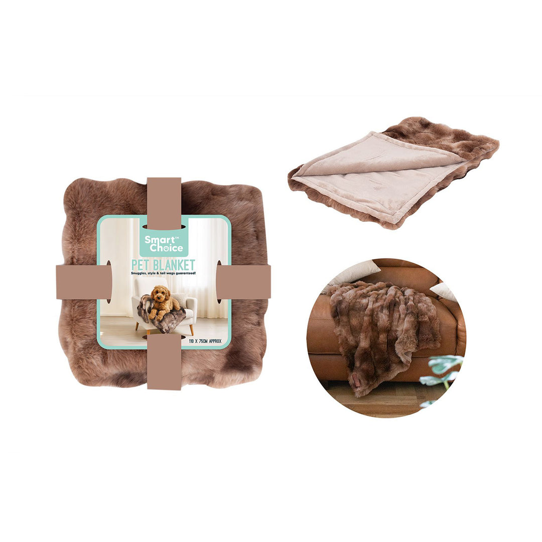 Smart Choice Brown Faux Fur Pet Blanket