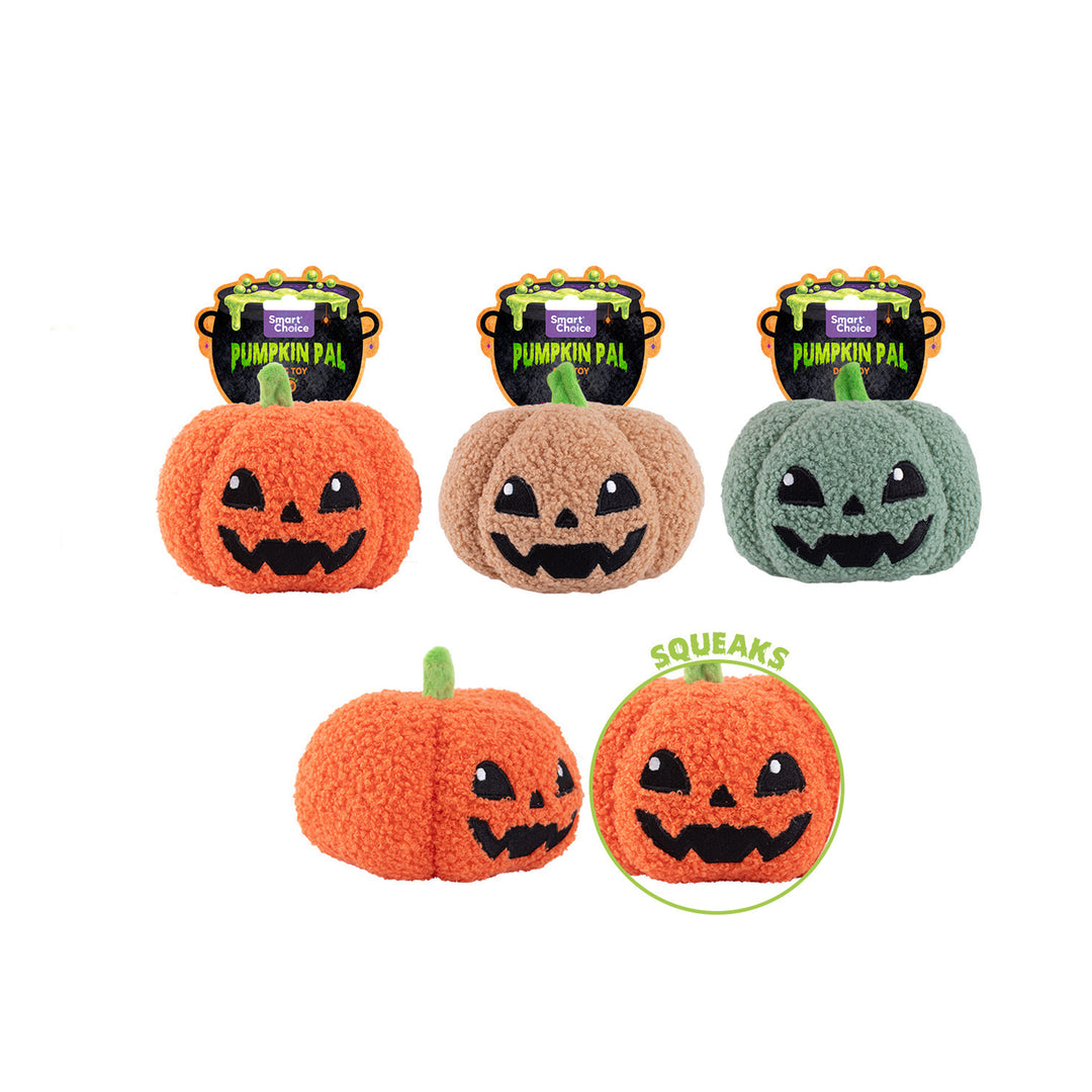 Smart Choice Squeaky Plush Pumpkin Dog Toy