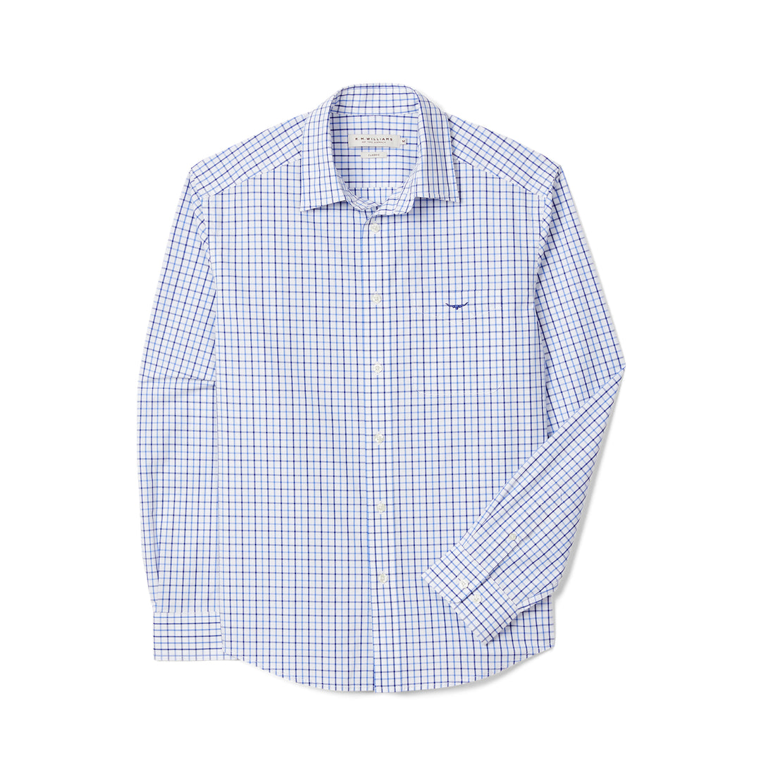 R M Williams Mens Newland Poplin Check Shirt