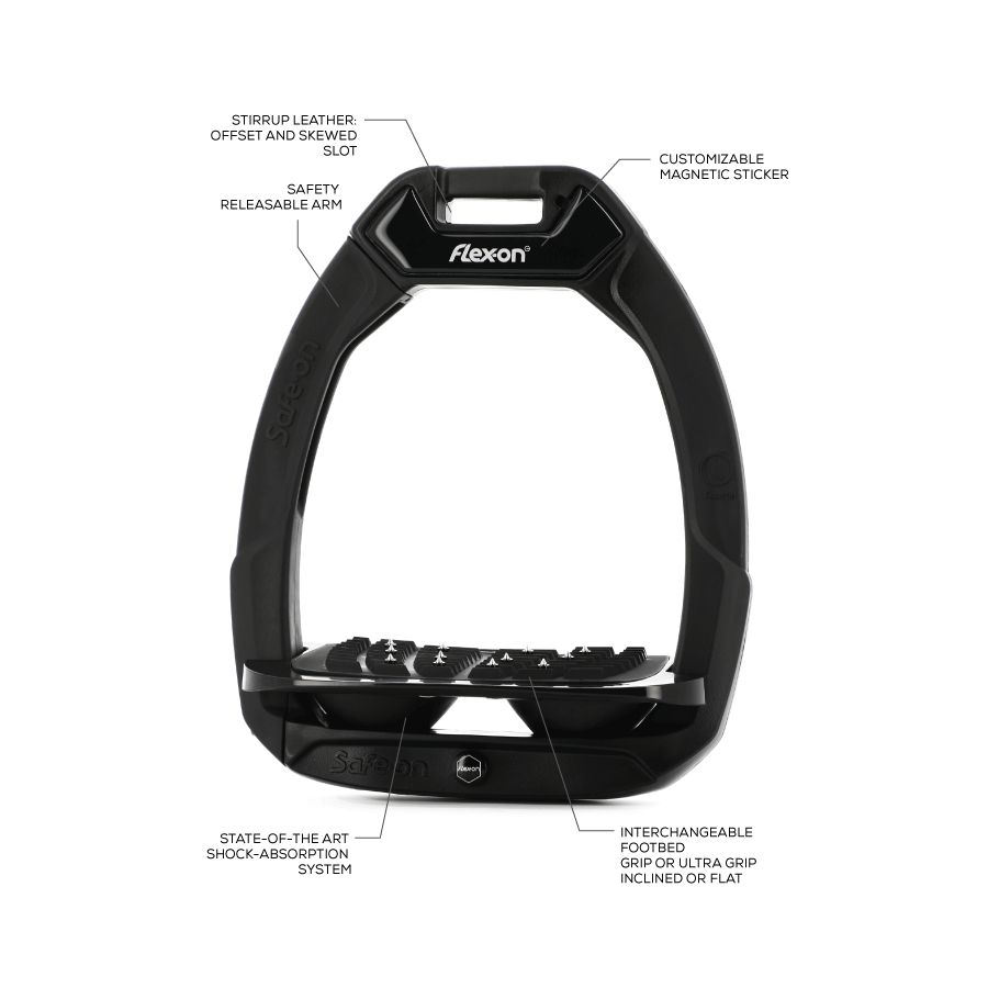 Flex-On Safe-on Inclined Ultra Grip Stirrups