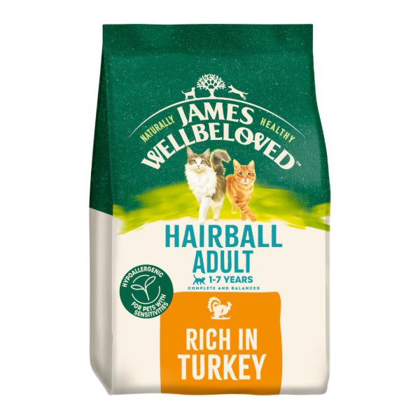 James Wellbeloved Adult Turkey & Rice Hairball Dry Cat Food