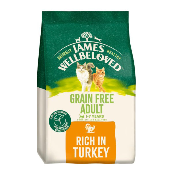 James Wellbeloved Adult Turkey & Veg Grain Free Dry Cat Food