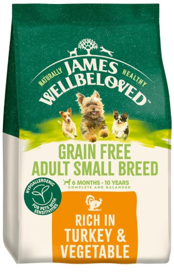 James Wellbeloved Grain Free Small Breed Adult Dog Food with Turkey & Vegetables