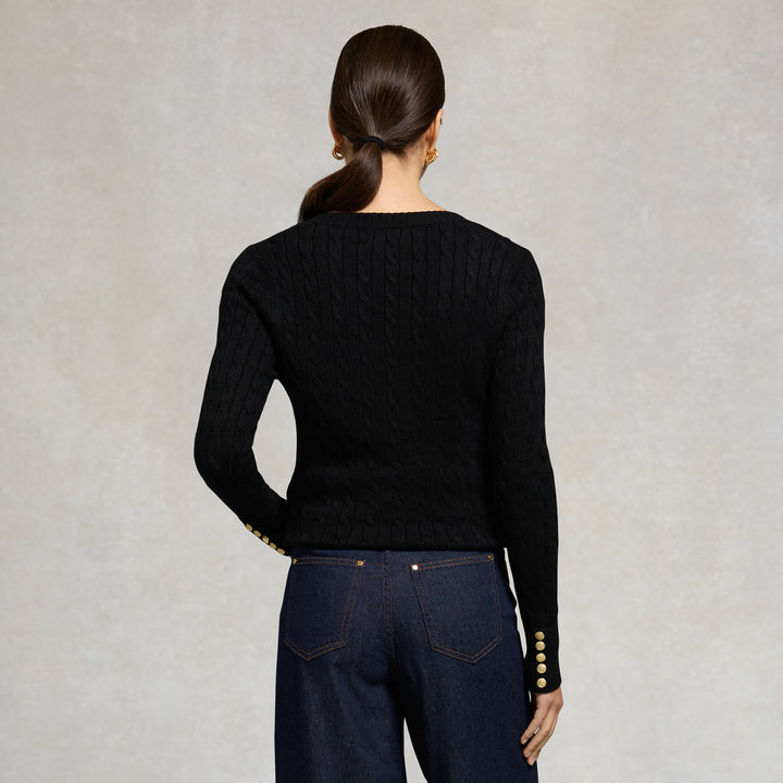 Holland Cooper Ladies Seattle Cable V-Neck Knit