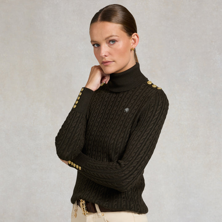 Holland Cooper Ladies Seattle Roll Neck Cable Knit