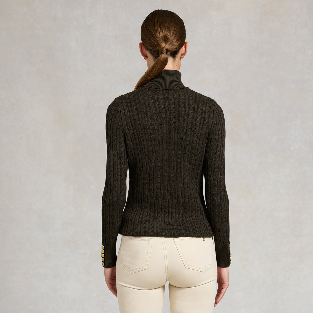Holland Cooper Ladies Seattle Roll Neck Cable Knit