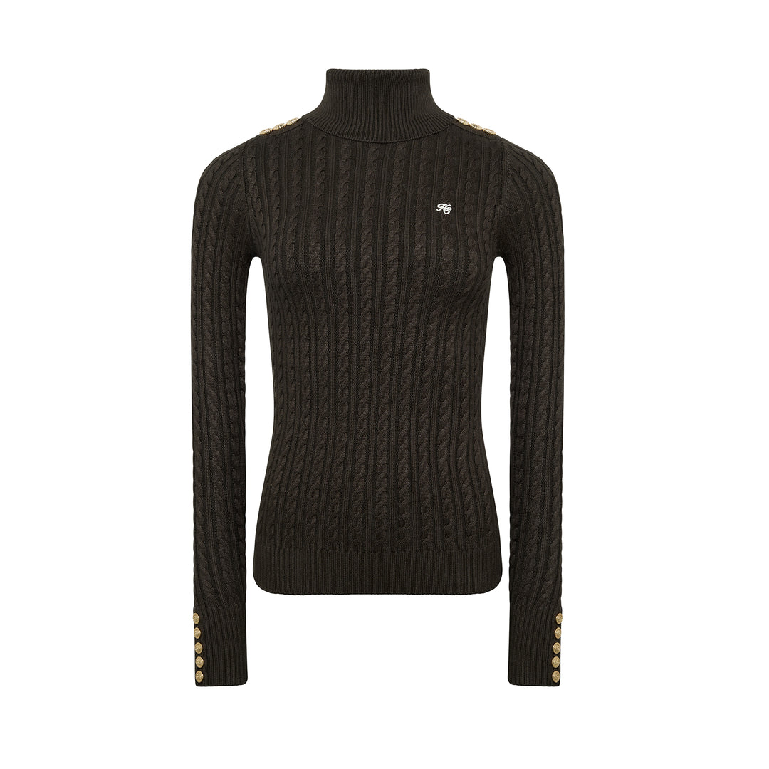 Holland Cooper Ladies Seattle Roll Neck Cable Knit