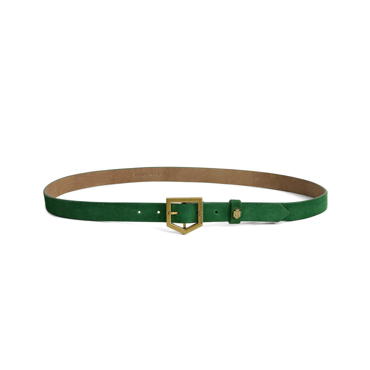 Fairfax & Favor Ladies Sennowe Belt - Clover Green Suede