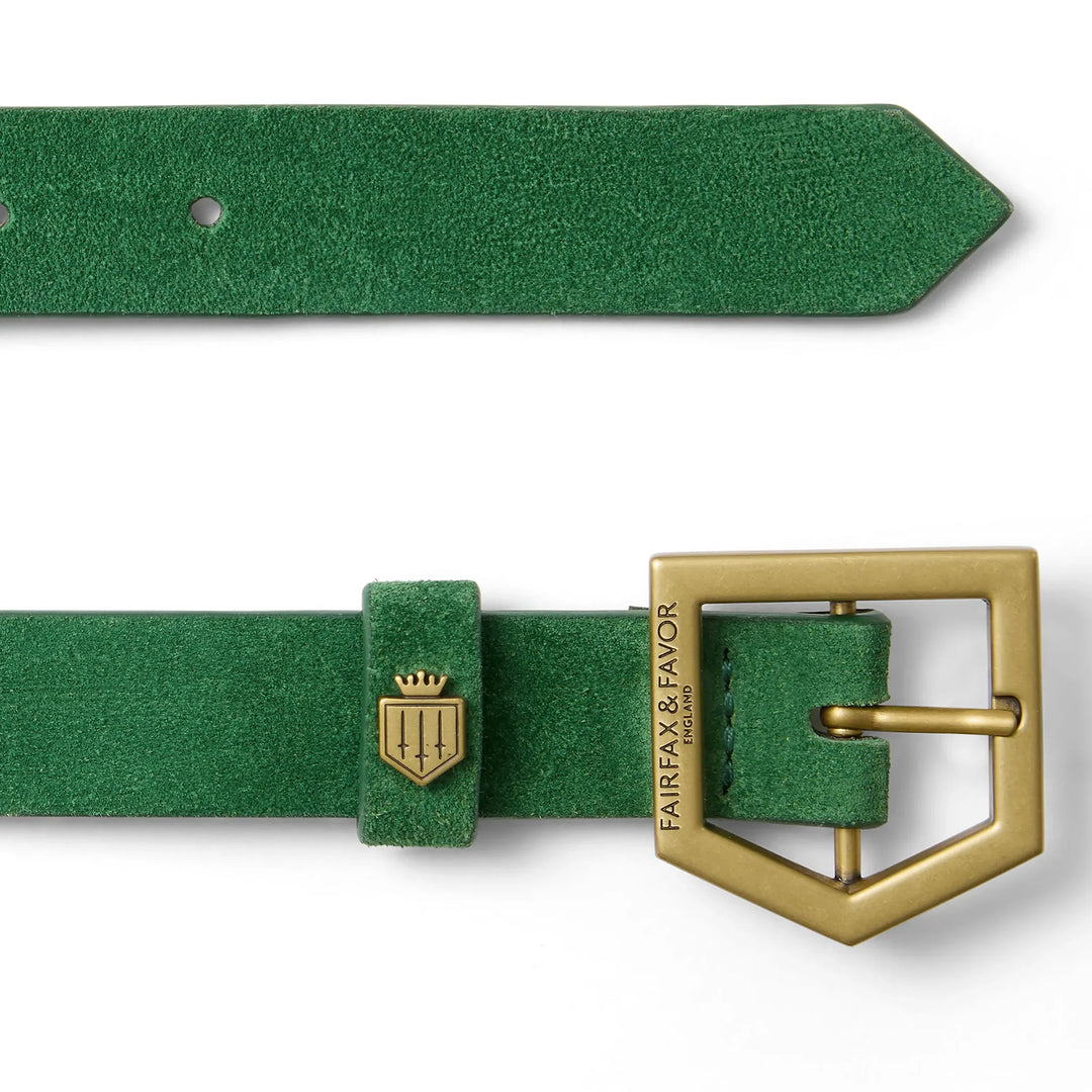 Fairfax & Favor Ladies Sennowe Belt - Clover Green Suede