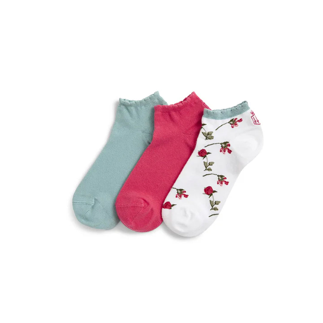 Fairfax & Favor Ladies Limited Edition Floral/Cherry Trainer Socks