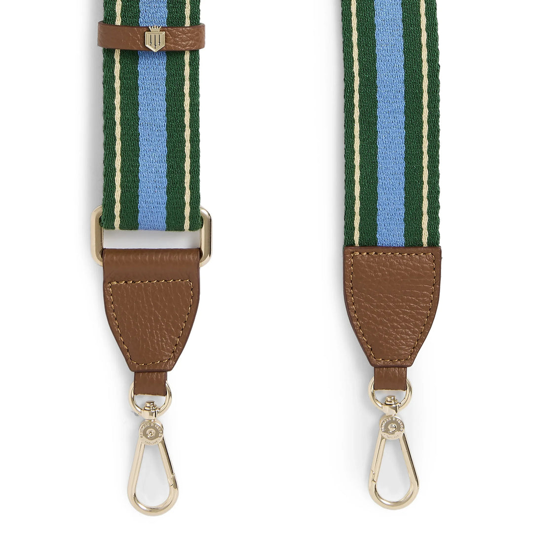 Fairfax & Favor Signature Webbing Strap - Clover Green/Sky Blue