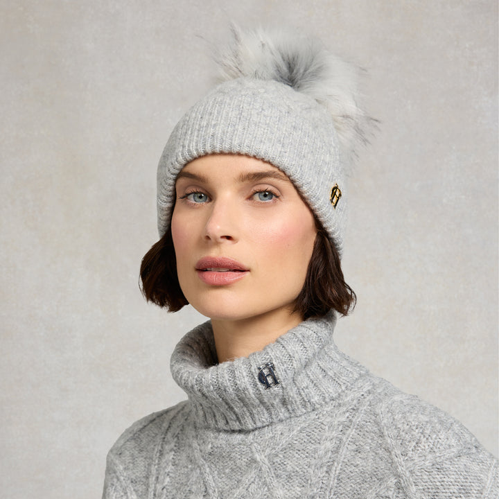 Holland Cooper Ladies Sloane Cable Bobble Hat