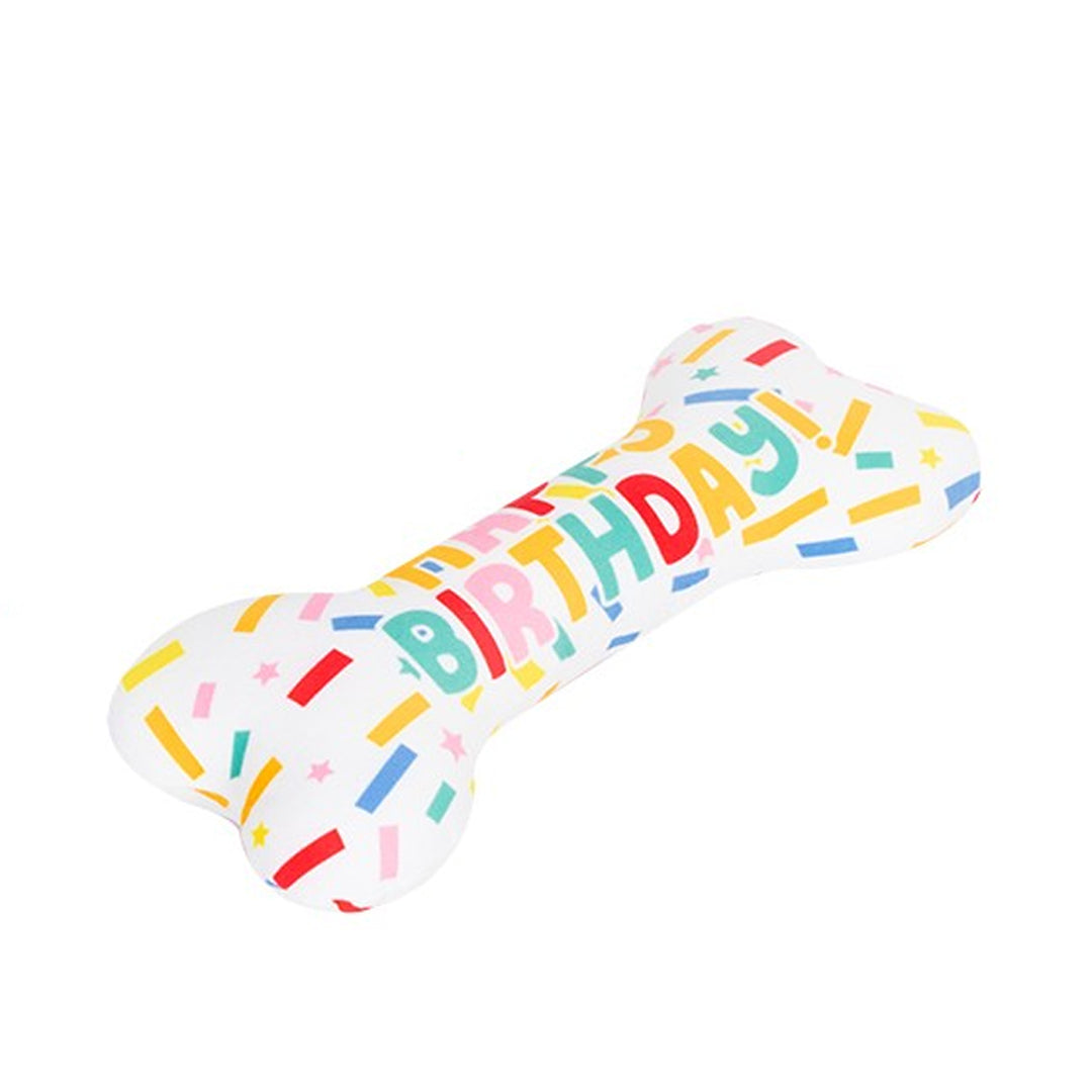 Smart Choice Squeaky Birthday Plush Bone Dog Toy