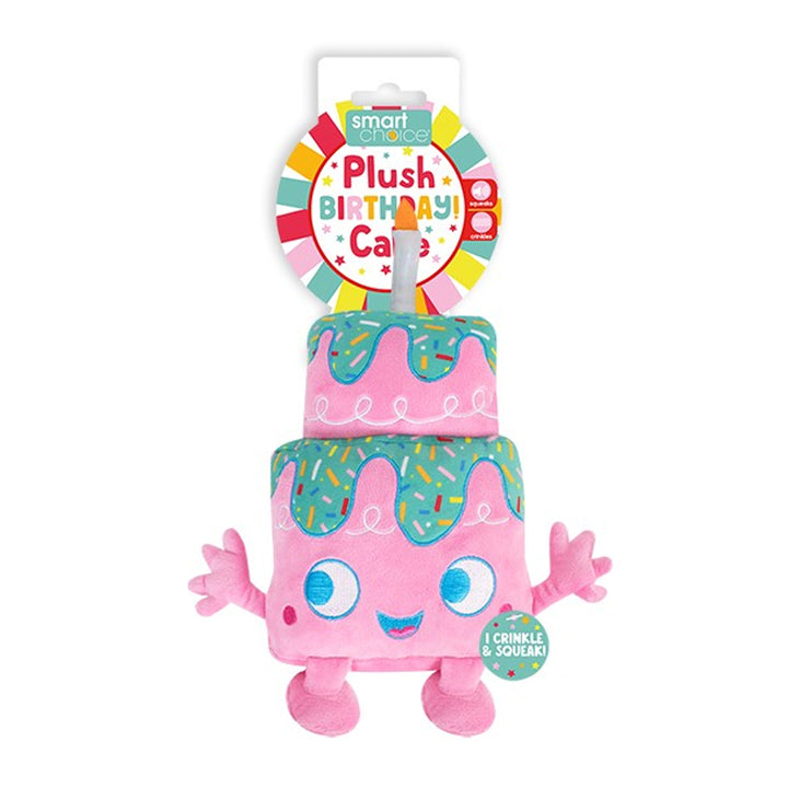 Smart Choice Squeaky Birthday Plush Cake Dog Toy