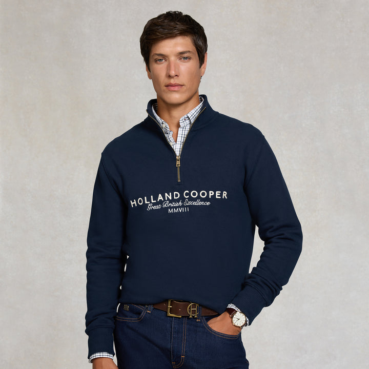 Holland Cooper Mens Sporting Goods Zip Henley