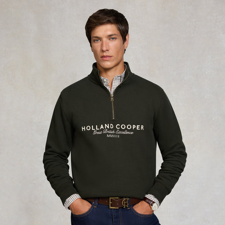 Holland Cooper Mens Sporting Goods Zip Henley