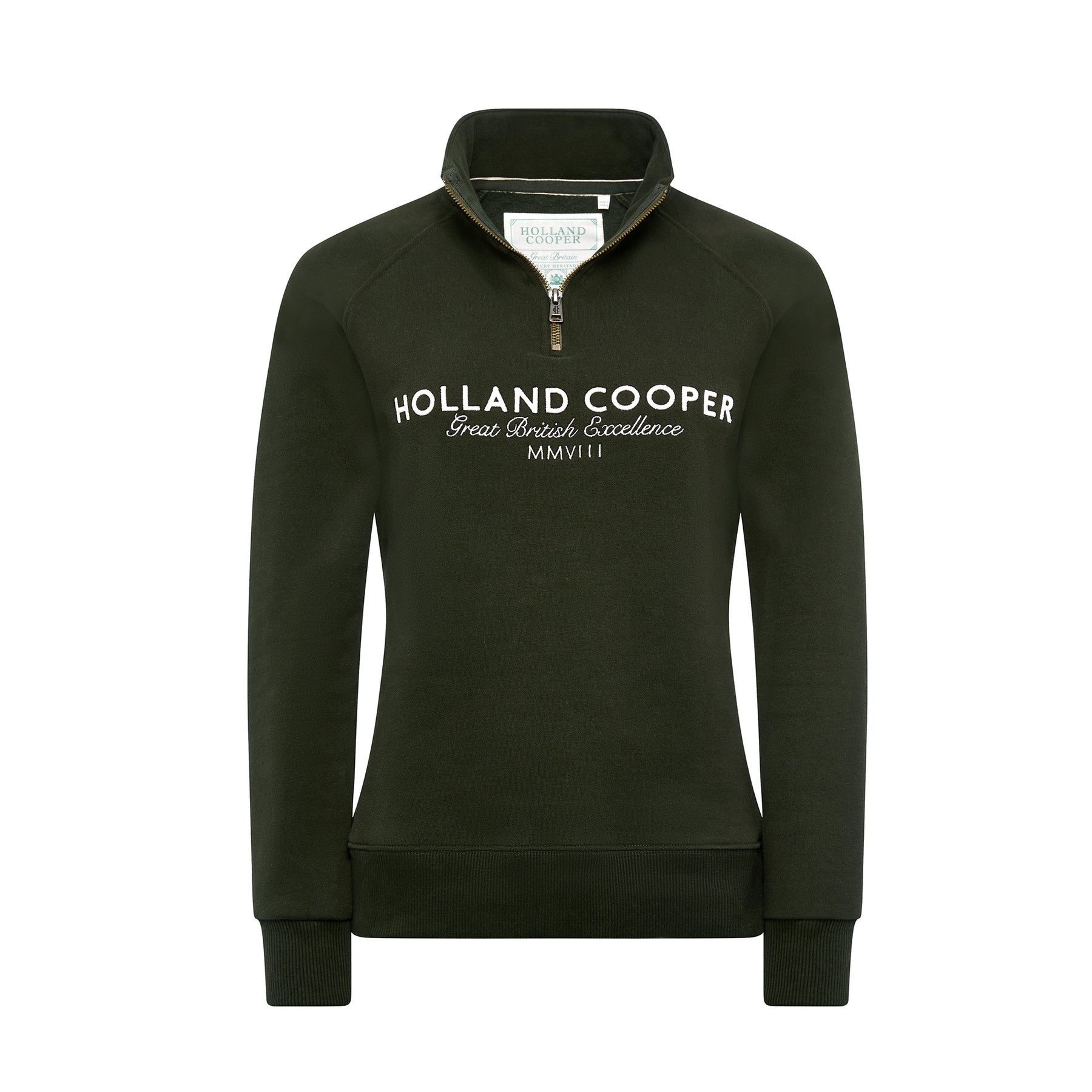Holland Cooper Ladies Sporting Goods Zip Henley Racing Green