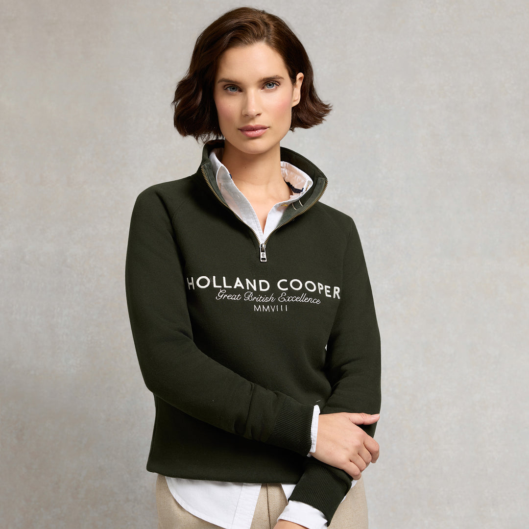 Holland Cooper Ladies Sporting Goods Zip Henley