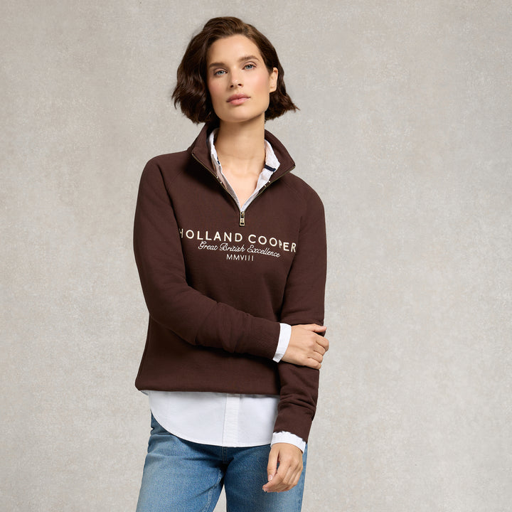 Holland Cooper Ladies Sporting Goods Zip Henley