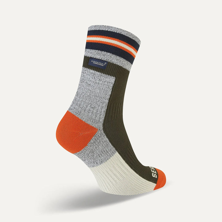 Sealskinz Surlingham Waterproof All Weather Ankle Length Stripped Cuff Sock