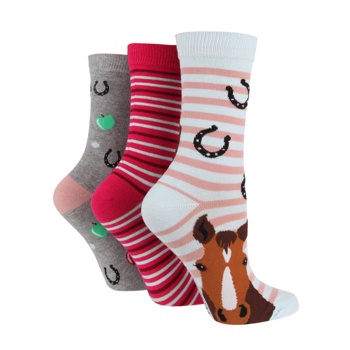 Platinum Ladies Wild Feet Crew Socks - 3 Pack