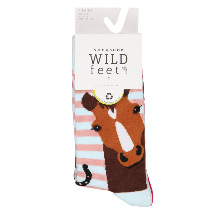 Platinum Ladies Wild Feet Crew Socks - 3 Pack