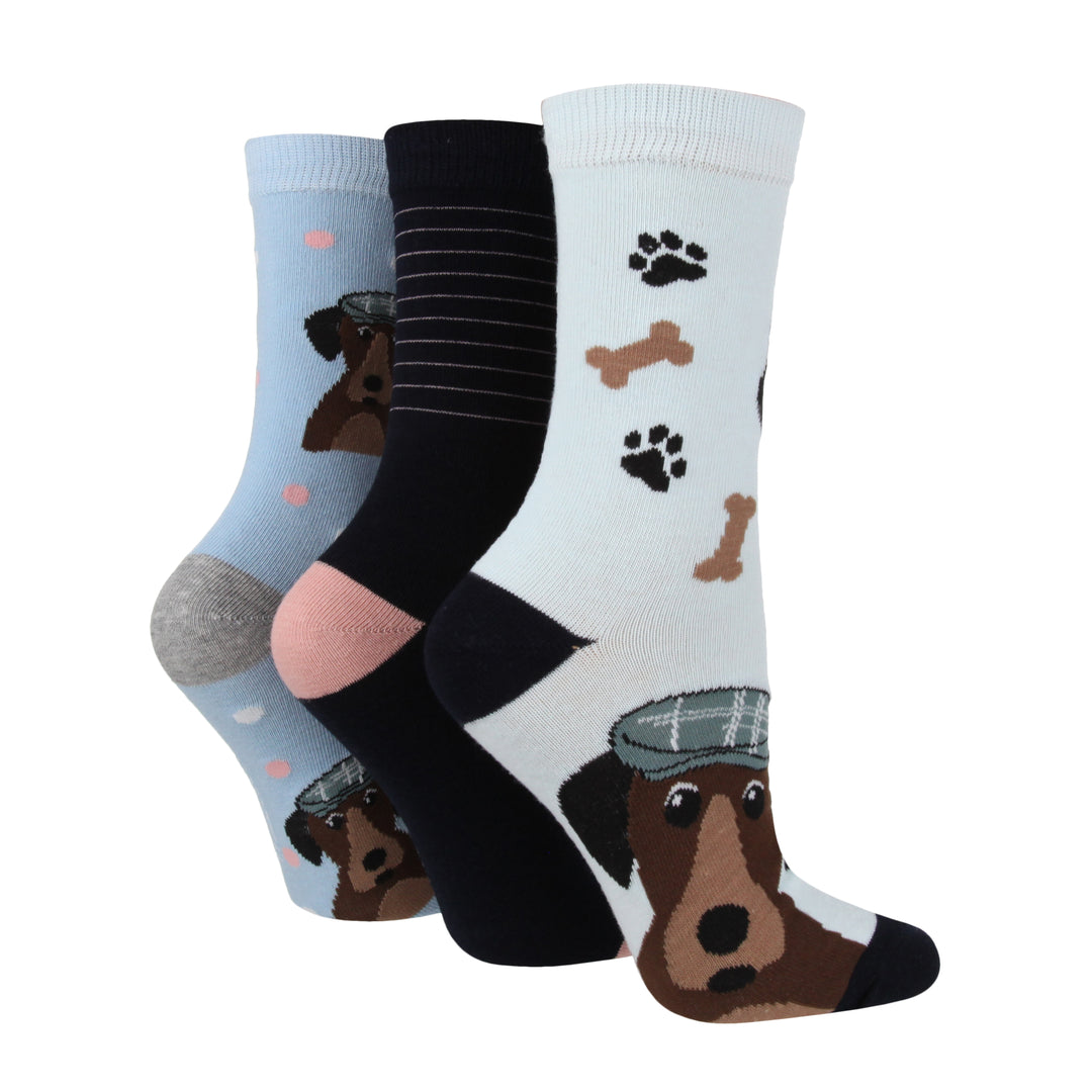 Platinum Ladies Wild Feet Crew Socks - 3 Pack