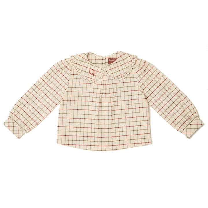 Eleanor Charles Childs The Check Embroidered Blouse