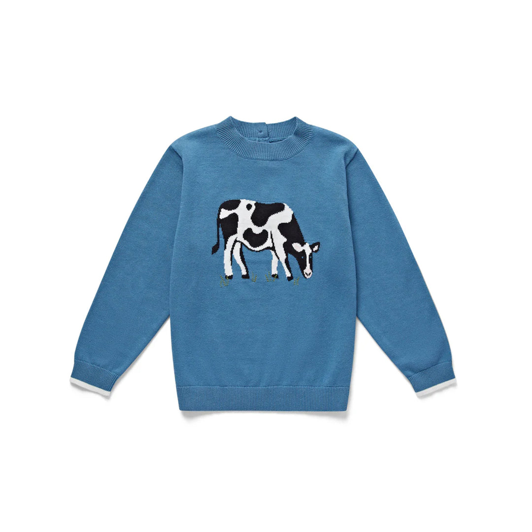 Eleanor Charles Boys The Cow Intarsia Jumper