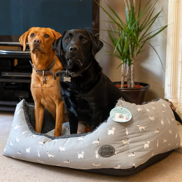 Snug & Cosy Townsend Dog Print Dog Bed