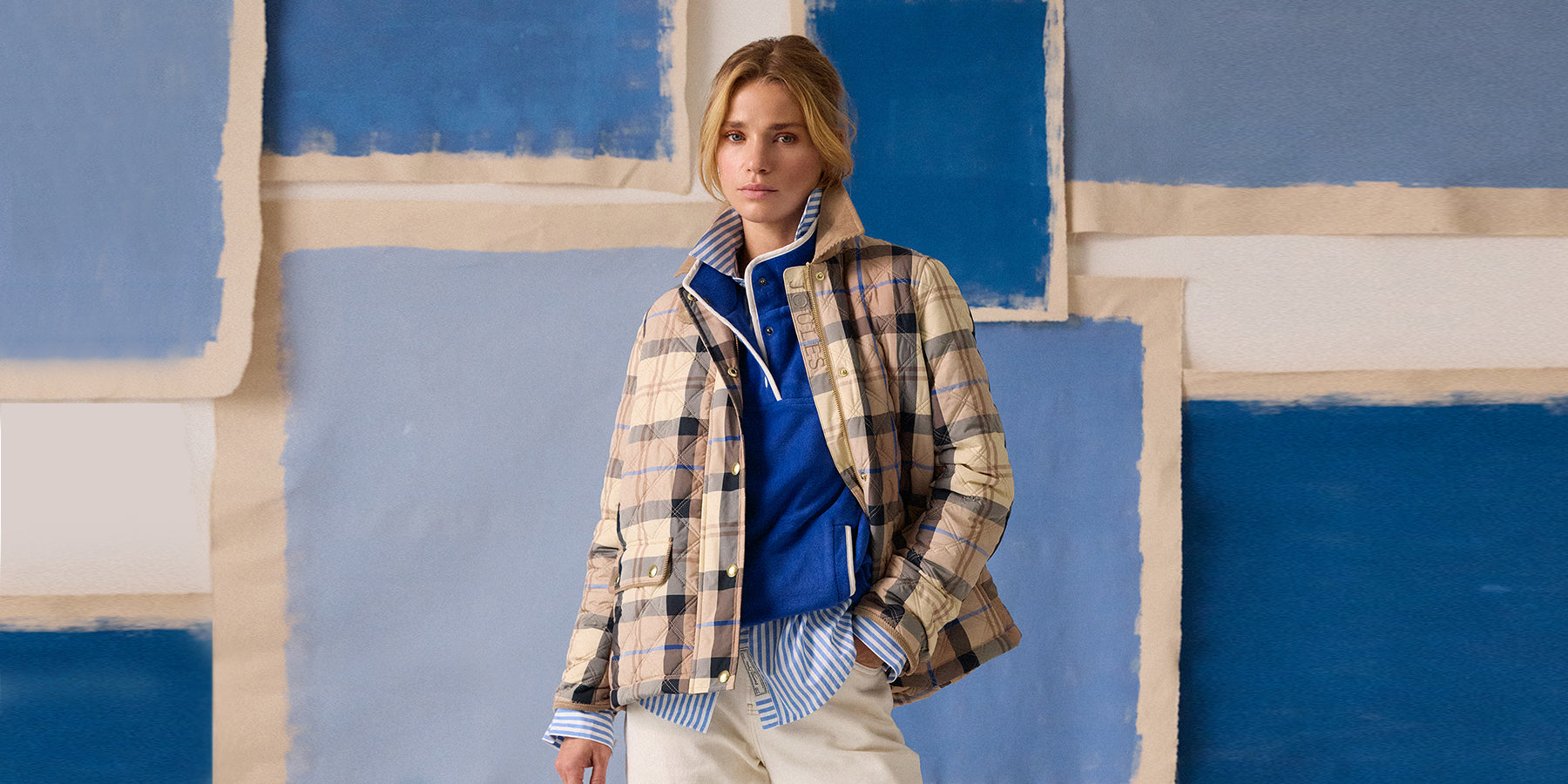 Woman wearing new Joules Harrogate Coat