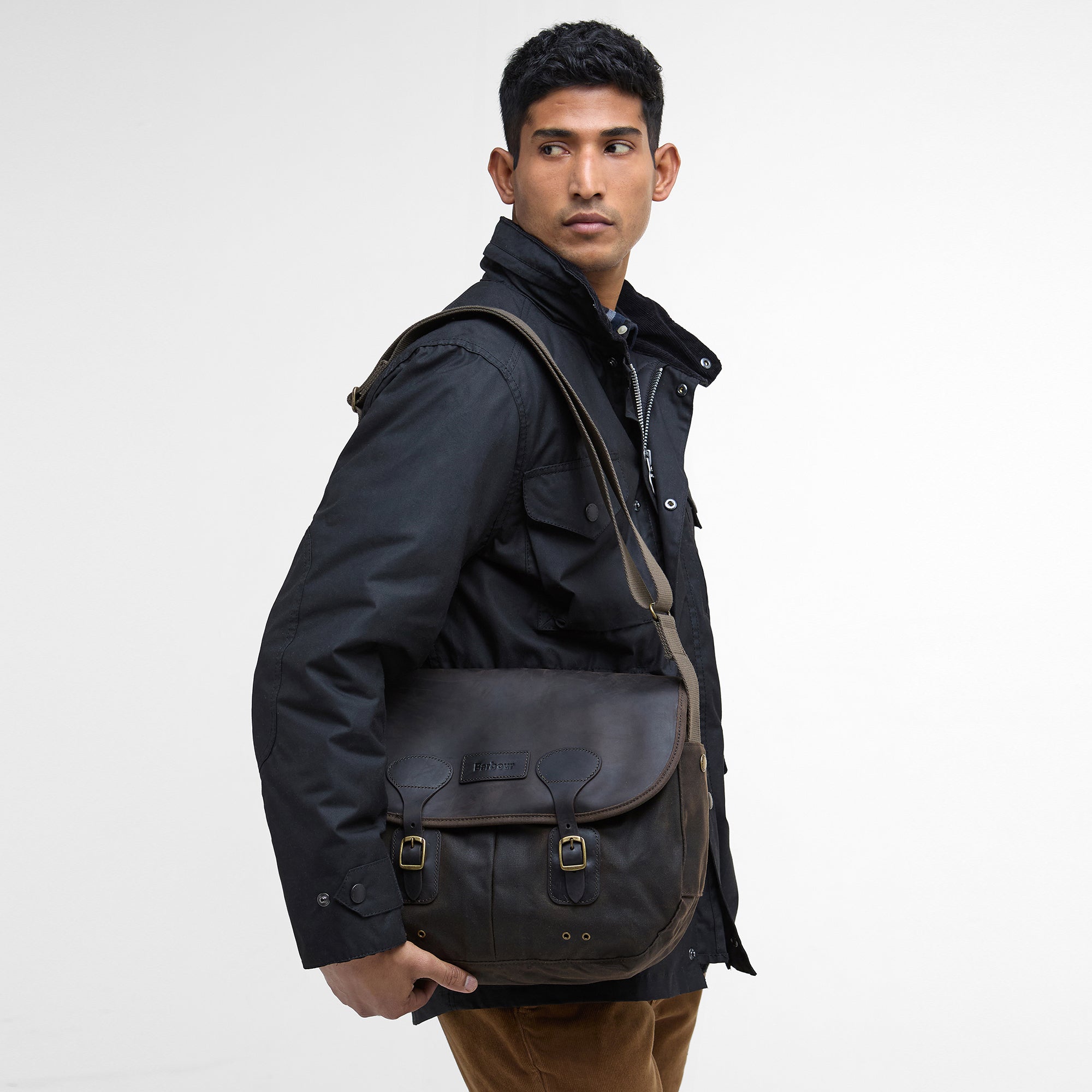 Barbour Wax Leather Tarras Crossbody Bag - Olive | Millbry Hill