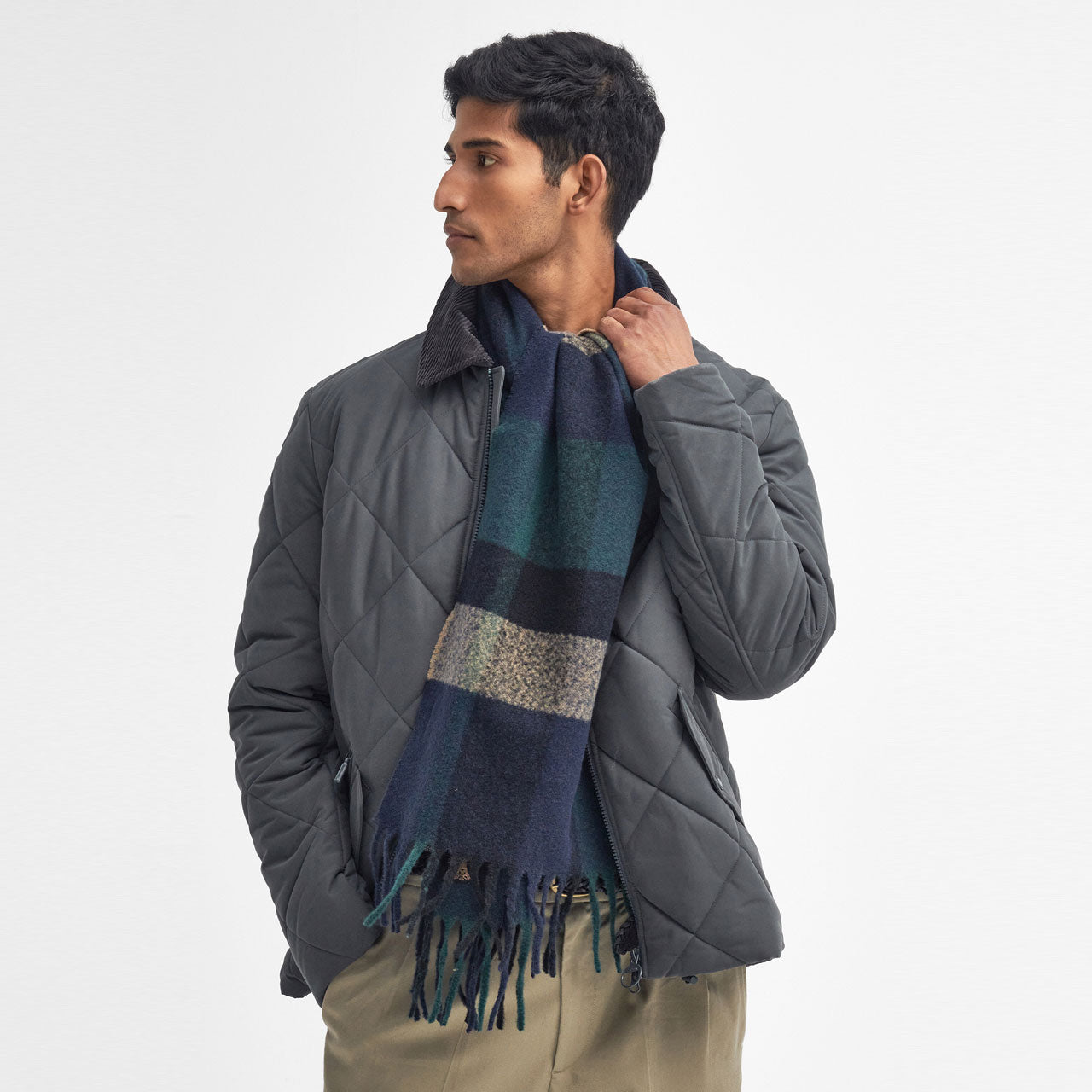 Barbour Mens Westerdale Scarf Green Loch Millbry Hill