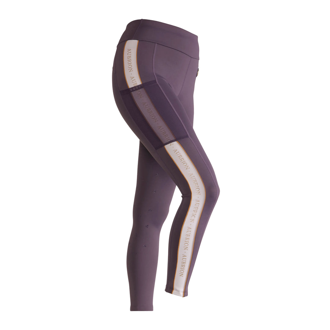 The Aubrion Ladies Team Shield Riding Tights in Grey#Grey