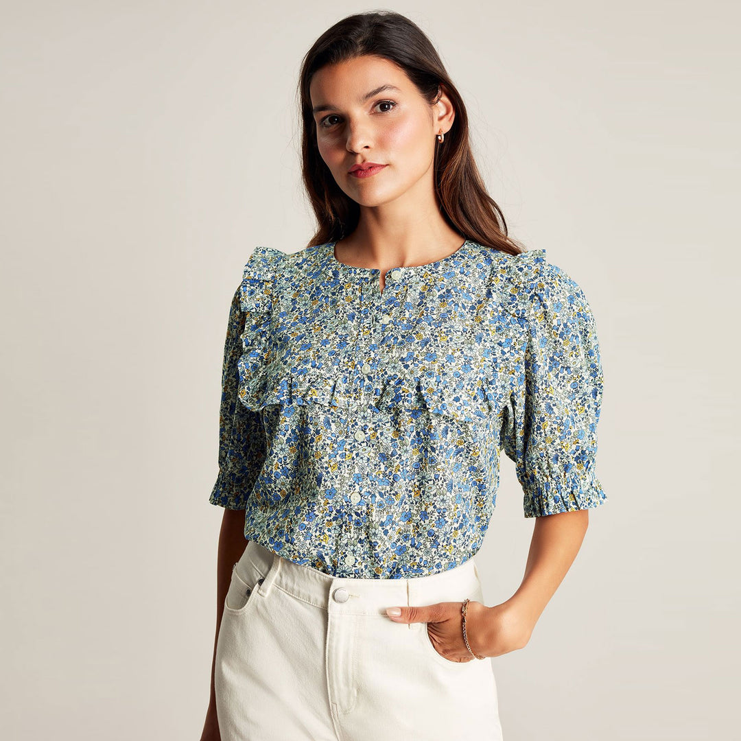 The Joules Ladies Clarabelle Blouse in Floral#Floral